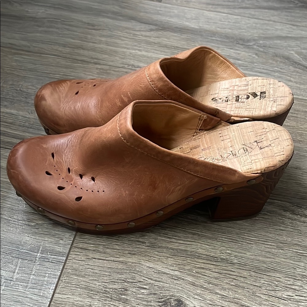 Brown Leather Clogs - image 2